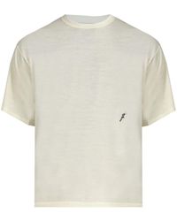 Ferragamo - Logo-embroidered Virgin-wool T-shirt - Lyst
