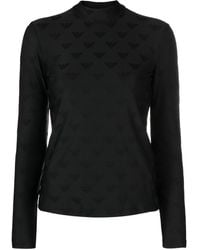 Emporio Armani - T-Shirt Con Logo Jacquard - Lyst