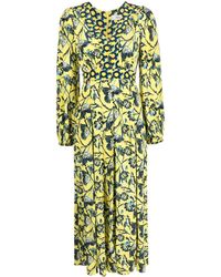 Diane von Furstenberg - Floral-print Long-sleeve Dress - Lyst
