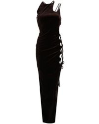 Monse - Lace-up Detailind Velvet Maxi Dress - Lyst
