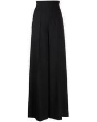 Rochas - Ruffle Wide-Leg Tailored Trousers - Lyst