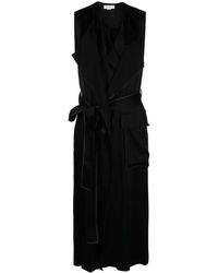 Victoria Beckham - Belted Sleeveless Midi Dress - Lyst