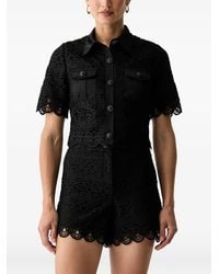 Morgan - Guipure-Lace Flap-Pocket Shirt - Lyst