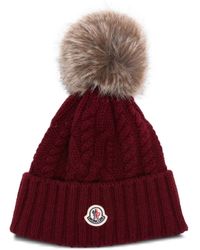 Moncler - Beanie mit Zopfstrickmuster - Lyst