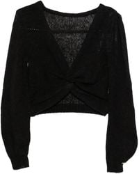 Twinset - Twisted-Front Cropped Sweater - Lyst