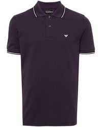Emporio Armani - Stripe-edge Polo Shirt - Lyst