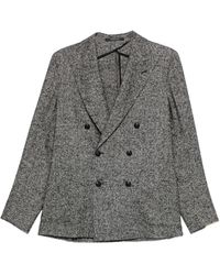Tagliatore - Double-Breasted Textured Blazer - Lyst