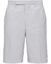Thom Browne - Striped Seersucker Shorts - Lyst