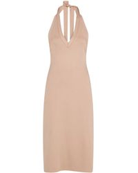 Ferragamo - Knitted Halterneck Midi Dress - Lyst