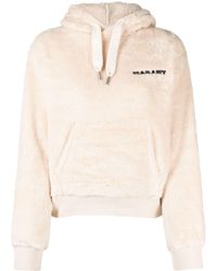 Isabel Marant - Marant Étoile - Neutral Maeva Logo-embroidered Fleece Hoodie - Women's - Cotton/polyester - Lyst