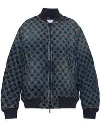 Off-White c/o Virgil Abloh - Arrow Monogram Denim Bomber Jacket - Lyst