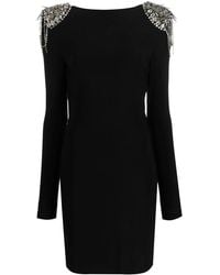 Philipp Plein - Crystal-Shoulder Long Sleeve Dress - Lyst