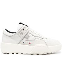 Moncler - Logo-patch Low-top Leather Sneakers - Lyst