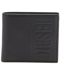 DIESEL - Leather Bi-fold Wallet With Embossed Logo - Lyst