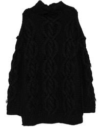 Yohji Yamamoto - High-Neck Cable-Knit Sweater - Lyst