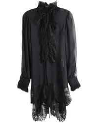 Ann Demeulemeester - Barah Lace-Trim Ruffled Shirt - Lyst