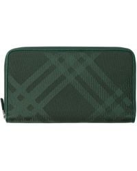 Burberry - Checked Cotton-blend Wallet - Lyst