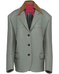 Prada - Single-breasted Leather Jacket - Lyst
