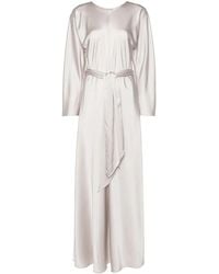Forte Forte - Robe Longue En Satin À Taille Ceinturée - Lyst