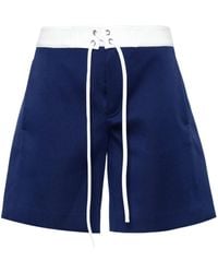 Miu Miu - Shorts mit Logo-Patch - Lyst