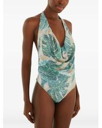 FARM Rio - Sequin-Embellished Halterneck Swimsuit - Lyst