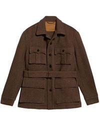 Fortela - Carlo Flapped Belted Jacket - Lyst