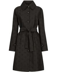 Dolce & Gabbana - Quilted Jacquard Trench Coat With Dg Logo - Lyst