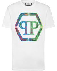 Philipp Plein - Logo Crystal-embellished Cotton T-shirt - Lyst