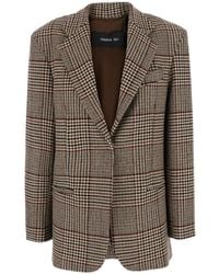 FEDERICA TOSI - Check-Pattern Single-Breasted Blazer - Lyst