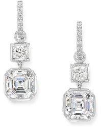 Anabela Chan - Asscher Diamond Pendant Hoop Earrings - Lyst