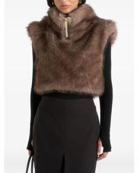 Manière De Voir - Naylain Taupe High-Neck Fur Gilet - Lyst