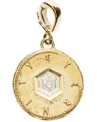 Azlee - 18k Yellow Gold Eternity Hexagon Diamond Necklace Charm - Lyst