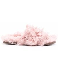 Red(V) - Furry Slip-On Sandals - Lyst