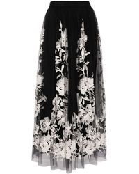 Elie Saab - Embroidered Midi Skirt - Lyst