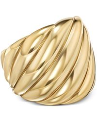 David Yurman - 18kt Yellow Gold Sculpted Cable Ring - Lyst