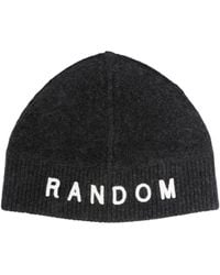 Random Identities - Slogan-Embroidered Ribbed-Knit Beanie - Lyst