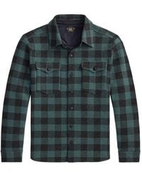 RRL - Check-Pattern Button-Down Shirt Jacket - Lyst