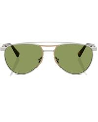 Brunello Cucinelli - Titanium Metal Sunglasses - Lyst