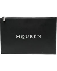 McQueen - Clutch mit Logo-Print - Lyst