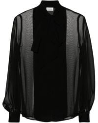 P.A.R.O.S.H. - Blouse Met Gestrikte Hals - Lyst