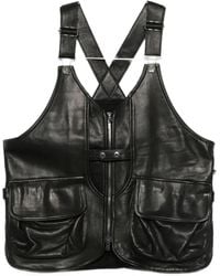 Yohji Yamamoto - Pocketed Leather Waistcoat - Lyst