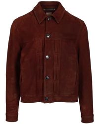 Paul Smith - Veste En Daim À Boutonnière - Lyst
