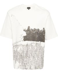 Emporio Armani - Katoenen T-shirt Met Grafische Print - Lyst