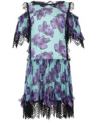 Moschino - Floral-Print Lace-Trim Mini Dress - Lyst