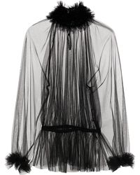 Dolce & Gabbana - Semi-transparente Bluse mit Rüschen - Lyst