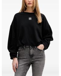 DKNY - Logo-Embellished Crew Neck Sweatshirt - Lyst