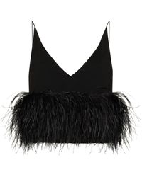 16Arlington - Poppy Feather-embellished Cropped Top - Lyst