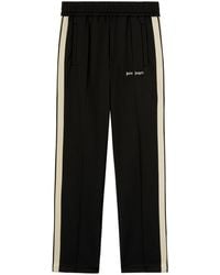 Palm Angels - Side Logo Printed Striped Sports Trousers - Lyst