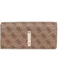 Guess - Yvonne Monogram-Print Logo-Plaque Wallet - Lyst