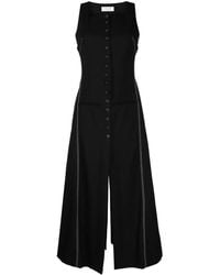 Marine Serre - Button-Front Wool Midi Dress - Lyst